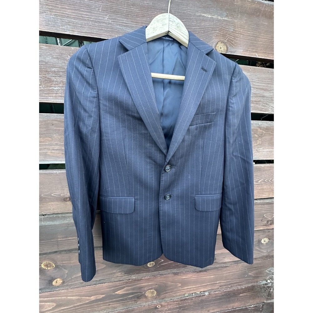 Joseph Abboud Boy's Wool Blue Pin Stripe Blazer‎ Jacket Size 12